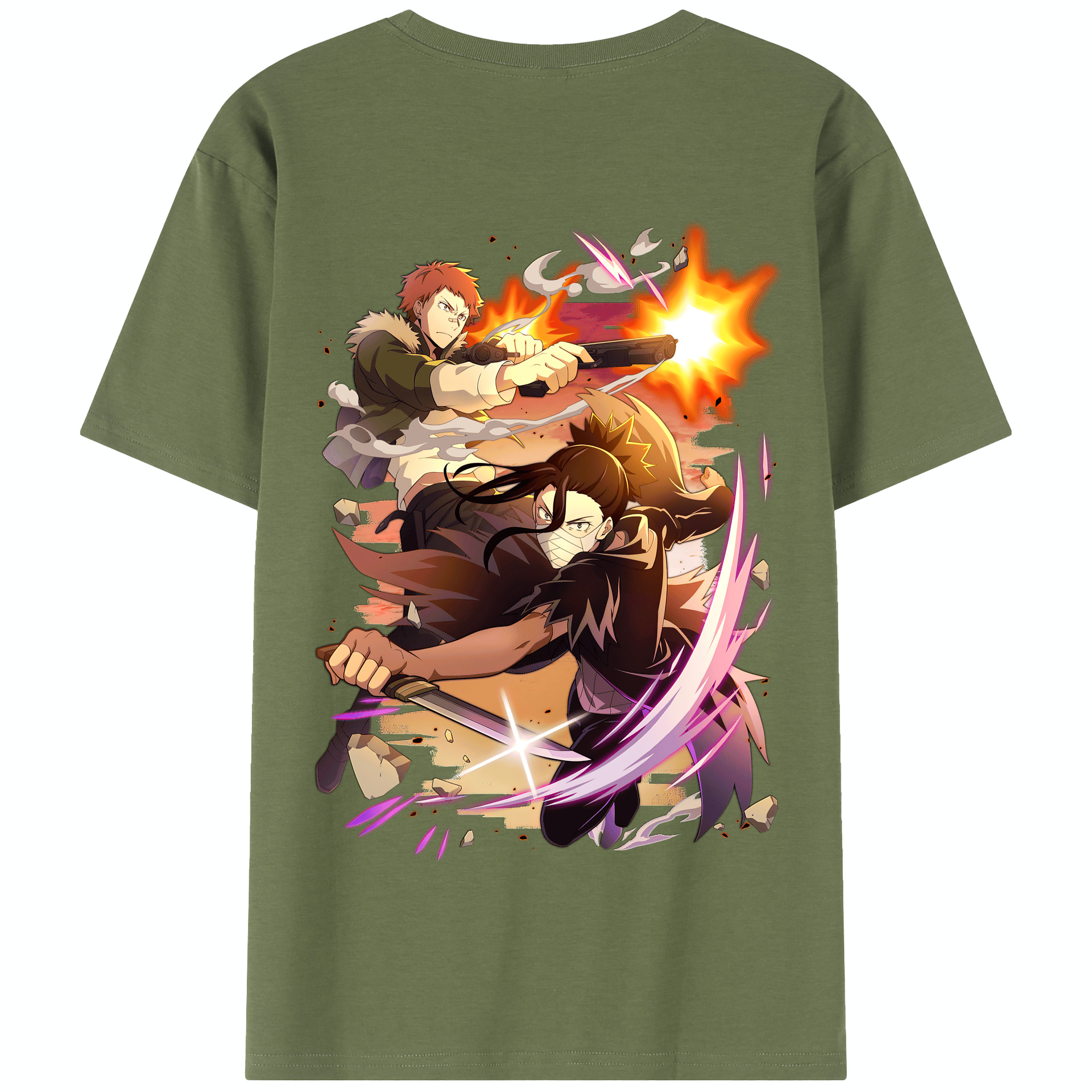 （画像用） 文豪ストレイドッグス Bungo Stray Dogs 綿100％半袖Tシャツ（背面プリント）